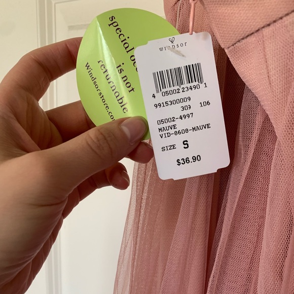 Mauve long open back dress - Picture 4 of 6